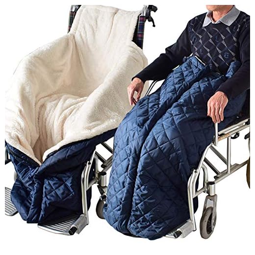 Rollstuhl Fußsack | Fusssack für Erwachsene Rollstuhl | Rollstuhlsack Winter Rollstuhl Schlupfsack Wintersack für Erwachsene | Rollstuhldecke Beindecke Kniedecke mit Reißverschluss Outdoor (blau)