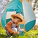 Qtioucp Kids Camping Set Pop Up Play Tent & Space Projector Flashlight- Outdoor Campfire Toy for Toddlers Kids - Pretend Play Camp Gear Tools for Birthday Christmas