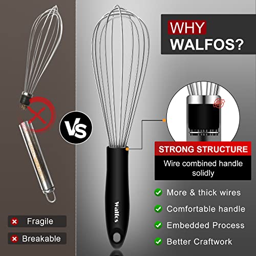 image for Walfos Whisk,Whisks for cooking set, 304 Stainless steel Whisks,Heat R