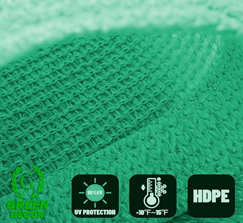 Image of HDPE Fabric Self Fold with SS Eyelet Sun Shade Sails 85-90% Protection from Sun & UV Rays Ideal for CarParking,Outdoor Garden,Balcony, Patio,Tent(Green Color, 14 X 23 Feet) Pack of 1 Pc