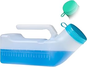 Urinals for Men Urinal Bottles Male Pee Bottle with Glow in The Dark Cap Lid Spill Proof Camping Urine Bottles Bedpan for Man Travel 1000ML