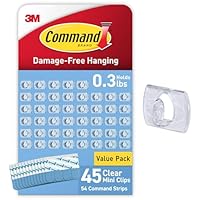 Command Indoor Mini Light Clips, Damage Free Hanging Christmas Lights, Mini Wall Clips for Hanging Indoor Christmas Decorations, Lights and Cables, 90 Count
