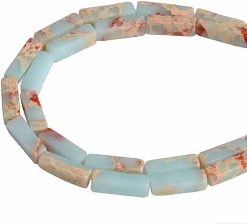 Miniatura 9 de Tubo de columna rectangular de jaspe imperial azul de piedra natural de 0.157 x 0.512 in, espaciador de cilindro, cuentas sueltas para manualidades,