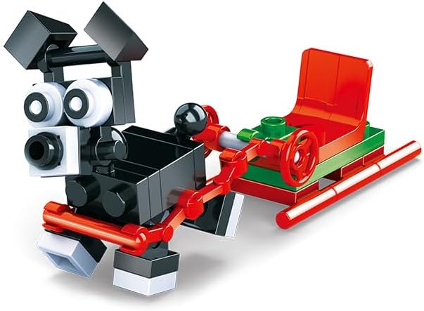 Miniatura 8 de Santa's Freinds - Juego de 6 recuerdos de fiesta de Navidad, cada uno contiene un juego diferente de bloques de plástico para construir un personaje