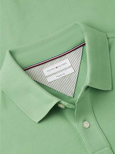 Image of Tommy Hilfiger Men's Short Sleeve Polo Shirts in Slim Fit with Stretch and Organic Pique Cotton