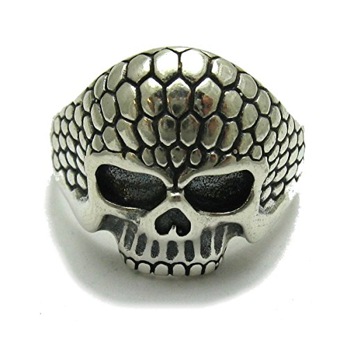 Bague en argent massif 925 tête de mort R001711, le cadeau idéal pour homme