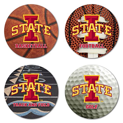 VictoryStore Coasters - Iowa State University Coaster Set, Sports Designs, Set of 4