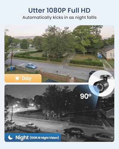 Image of ZOSI 3K Lite Home Surveillance Security Camera System with AI Human Vehicle Detection, 8CH H.265+ CCTV DVR and 8 x 2MP 1920TVL Wired Weatherproof Bullet Cameras Outdoor, 100ft Night Vision (No HDD)