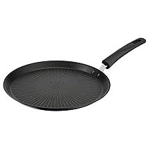 Lagostina Tempra, Crepiera 28 cm con Rivestimento Titanium Antiaderente Antigraffio e Fondo in Acciaio Inox, Manico Rivettato, per Tutte le Fonti di Calore Inclusa Induzione