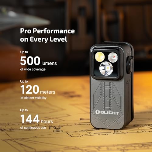 Image of OLIGHT Oclip Pro EDC Flashlight Clip-on Light, Rechargeable 500 Lumens with Three Lighting Solutions Type-C Charging, Magnetic Flash Lights for Outdoor or Indoor Use(Phantom Squadron)