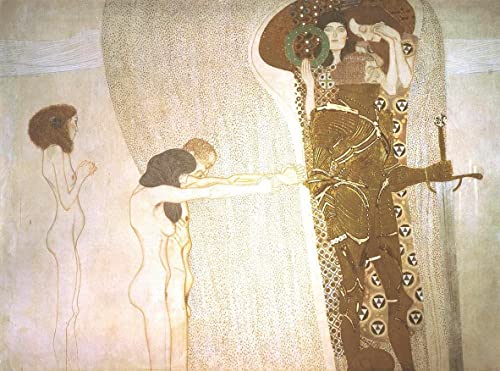 Affiche Peinture d'art Mural Beethovenfries de Gustav Klimt Décoration 60x90