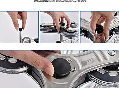 MTYLX Multifunktionaler Aufbewahrungswagen,Wagen Einkaufswagen Faltbarer Transportwagen Lager Kristallrad Komfortabler Griff Sackkarren Aufbewahrungswagen,4 Räder,8 Räder – Bild 8