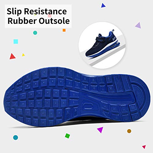 MEHOTO Kids Air Running Shoes, Boys Girls Tennis Walking Jogging Athletic Sport Lightweight Breathable Sneakers Blue - Thumbnail 7