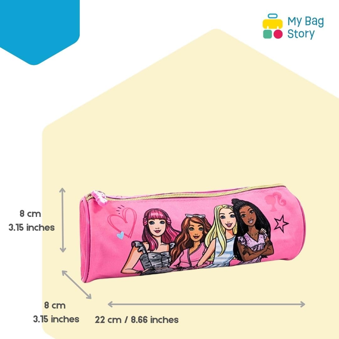 mybagstory, Pencil Case for Girls Barbie, Pink, Child, School, Primary, Kindergarten, Daycare, Girl's Pencil Case, Size 22 cm - Image 2