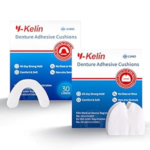 Y-Kelin Denture Adhesive Kussen Bovenste 30 Pads + Onderste 30 Pads each 1 pack