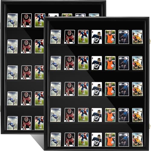 2 Pcs 35 Graded Sports Card Display Case UV Protection Baseball Trading Card Display for Collector Basketball Hockey Football