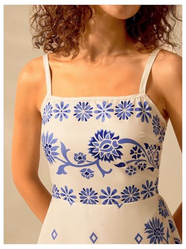 Image of MakeMeChic Women's Floral Boho Dress Sleeveless Vacation Mini Short Dress Tie Backless Sundress