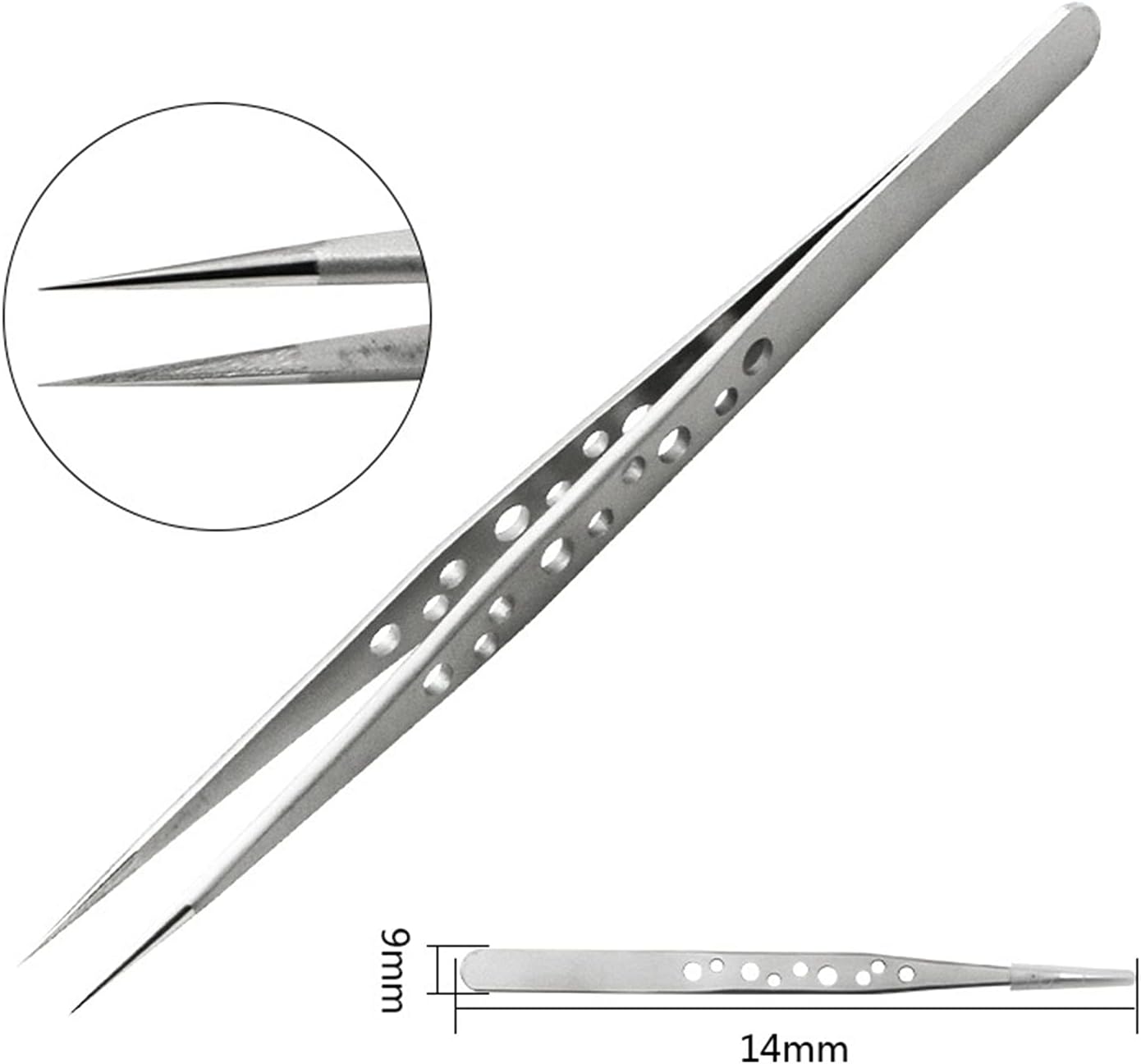 Quality Material Industrial Tweezers Electronics Industrial Tweezers Anti-Static Curved Straight Tip Precision Stainless Forceps Phone Repair Tools Sets Tweezers (Tweezer Tip Type : 2 Pcs)