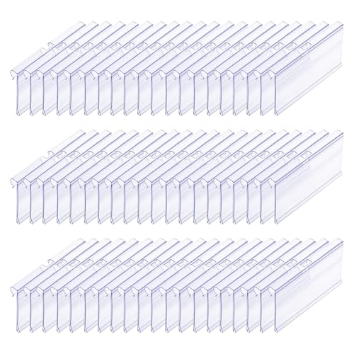 HUAZIZ 60 Piezas Soporte de Etiquetas de Acrílico, Soporte de Etiquetas de Precio Soporte de Tarjeta de Nombre de Mesa para Supermercados Tiendas Oficina (8 x 4,2 cm)