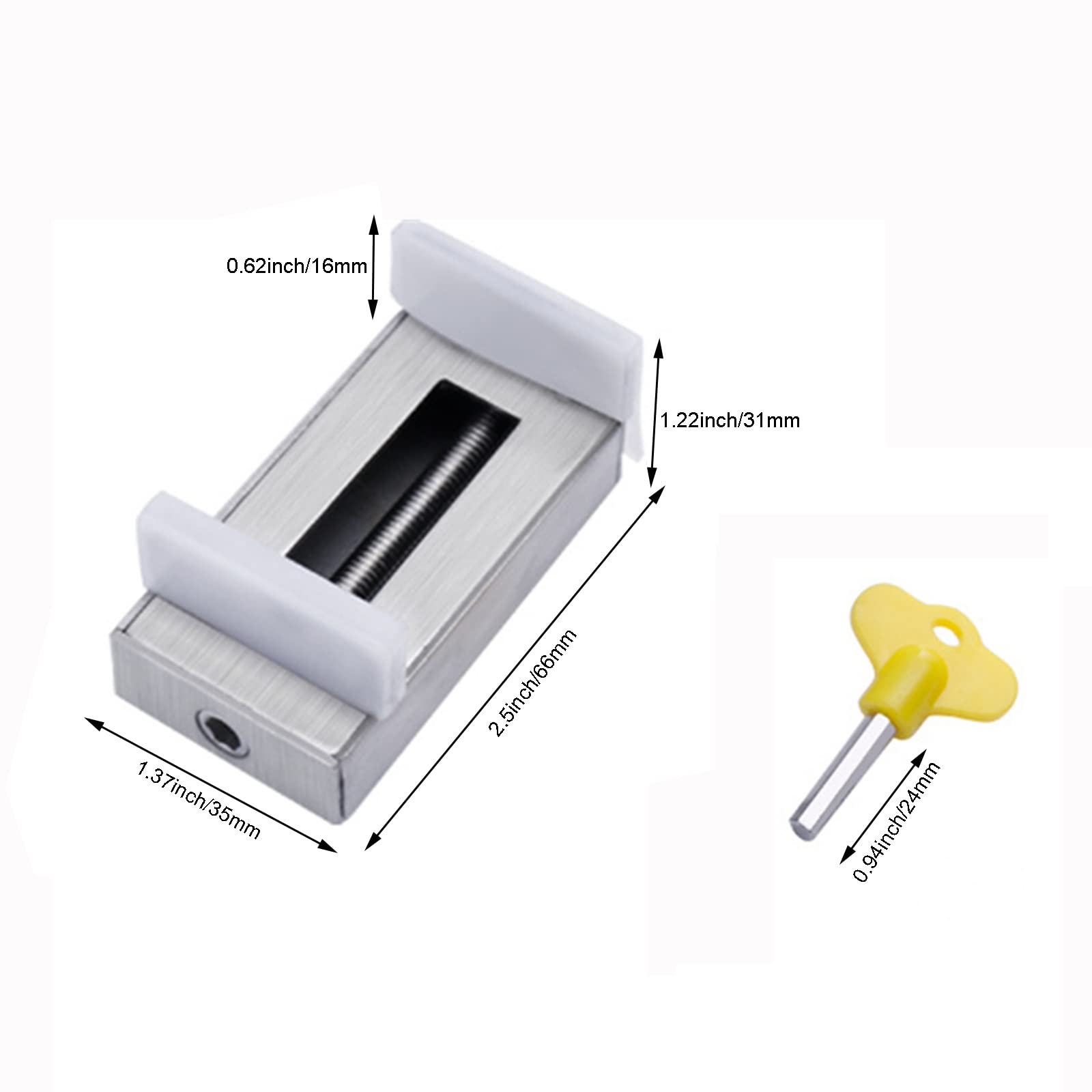 Paquete de 4 cerraduras de seguridad para ventanas para niños, limitadores de puerta corredera con llaves, topes de límite de aluminio y plástico, a prueba de niños, topes de ventana seguros