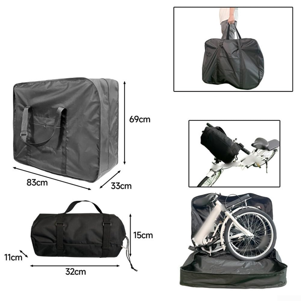 Borsa Bicicletta Pieghevole Poliestere Leggera Nera