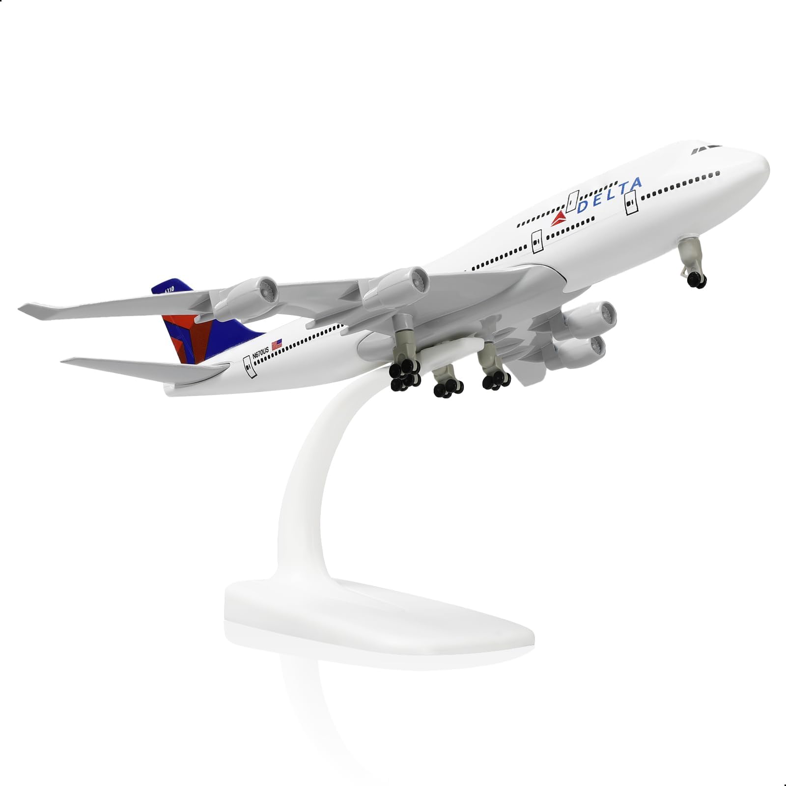 - 747 Model Airplane 1/300 Diecast Metal Airplane Model Kits (with Stand) Boeing 747 Airlines Plane for Aviation Enthusiasts Gifts, Display Collections or Desk Decor -8 inches L