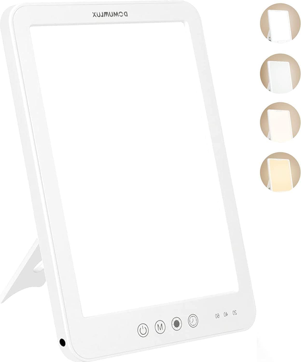Lámpara de fototerapia sin UV de 10000 lux con brillo ajustable Lámpara a con 3 temperaturas de color y 3 temporizadores