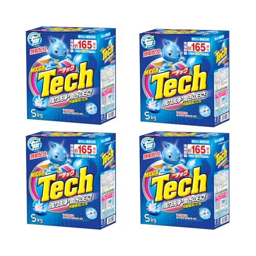 165回分の大容量!酵素配合 メガテック 洗濯洗剤 5kg 粉末タイプ 無リン・無蛍光 強力洗浄&白さキープ (4)