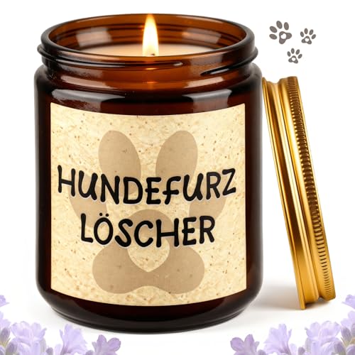TUZELIYA Geschenk für Hundebesitzer - Duftkerze mit Spruch - Lustige Geschenk für Hunde Liebhaber Frau Freundin zum Geburtstag Valentinstag Weihnachten für Frauen - Hundefurz Löscher