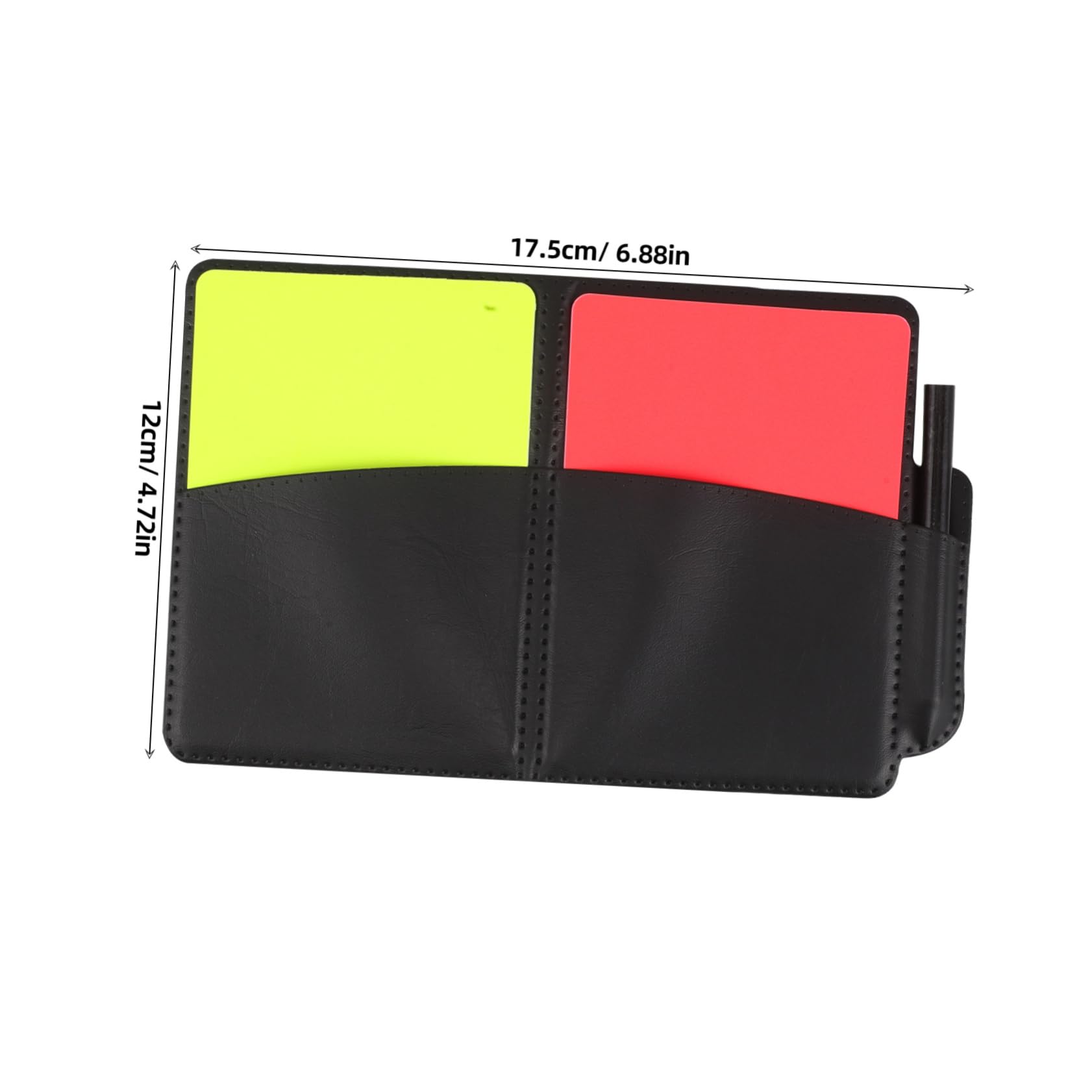 Happyyami Football Match Supplies Red Yellow Referee Cards Set Record Book Pencil for Officiating