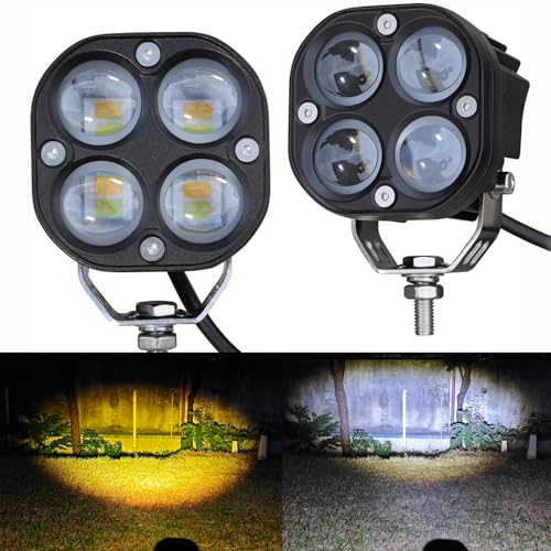 Szplonly LED Offroad Driving Fog Lights, Yellow/White Hi-Low,2Pcs 3Inch...