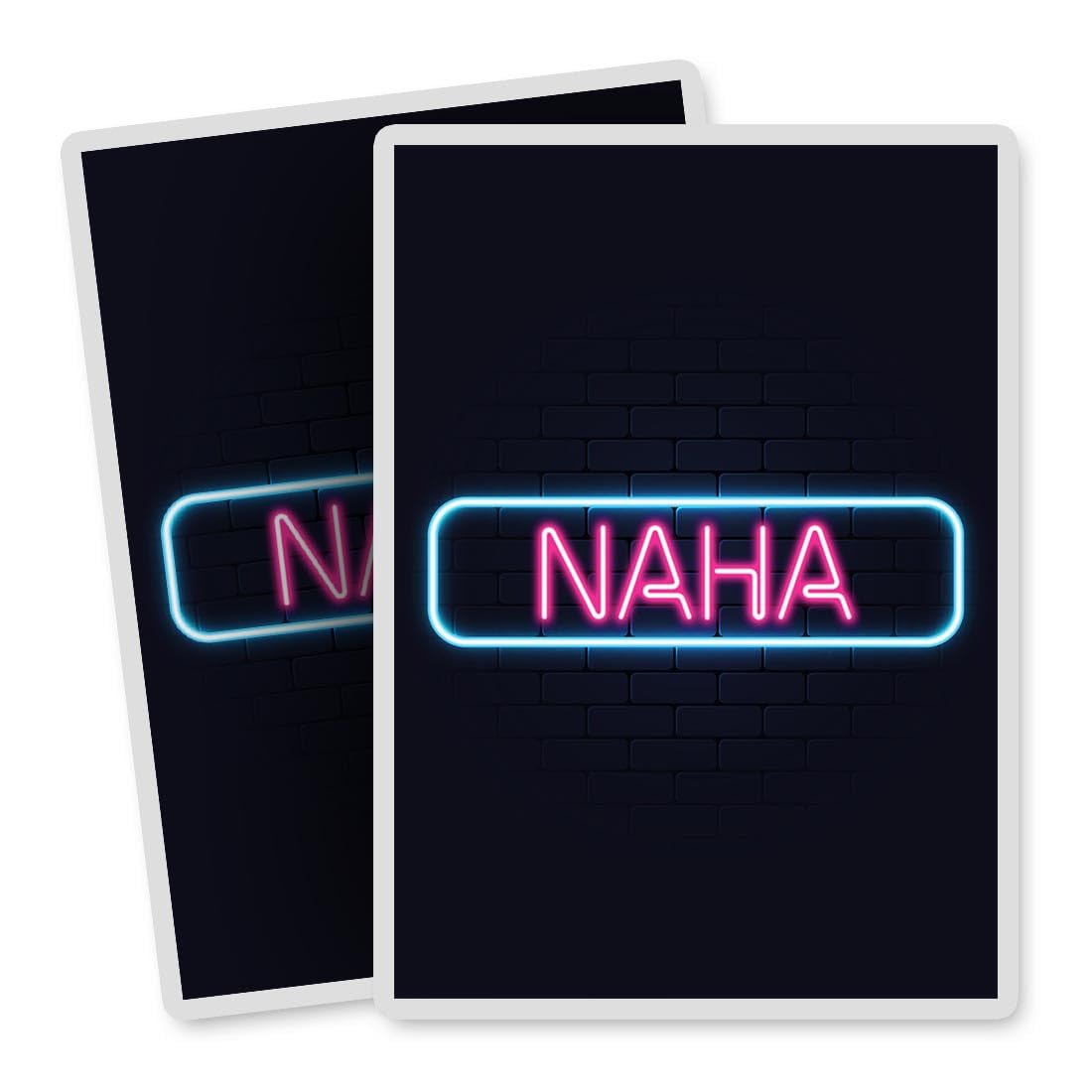 Vinyl Rectangle Vertical (Portrait) Stickers (Set of 2) 10cm - Neon Sign Design Naha City Japan for Laptops, Tablets, Luggage, Scrap Booking, Fridges #351314