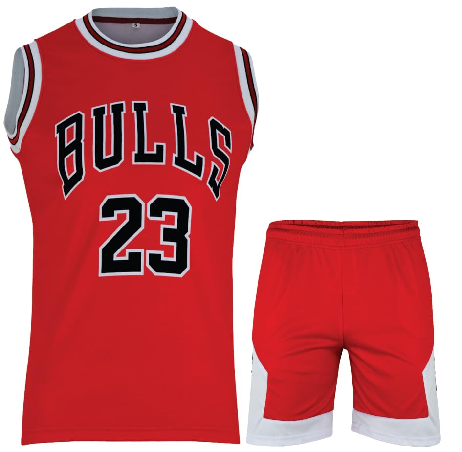 Basketball Jersey for Boys/Men 2 Piece Basketball Uniform Adult Sleeveless Kit Lightweight Set