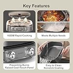 Electric Hot Pot 6-Quart & Multi-Cooker | Non-Stick Electric Skillet with PFOA-Free Ceramic-Coated Pot, 3 Power Settings & Timer, 1600W for Family Meals - Image 5