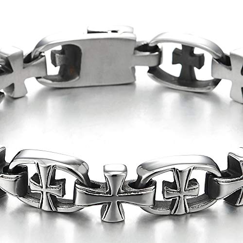 Pulsera de cadena cruzada en acero inoxidable para hombre miniatura 2