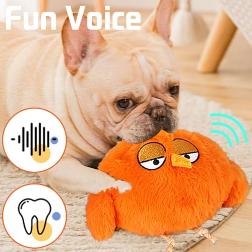 YOUYIKE Bewegendes Hundespielzeug, Hundespielzeug Beweglich Elektrisch, Interaktives Hunde Ball Spielzeug, Active Moving Pet Plush Toy for Haustier Hunde Trainingsball(Orange)