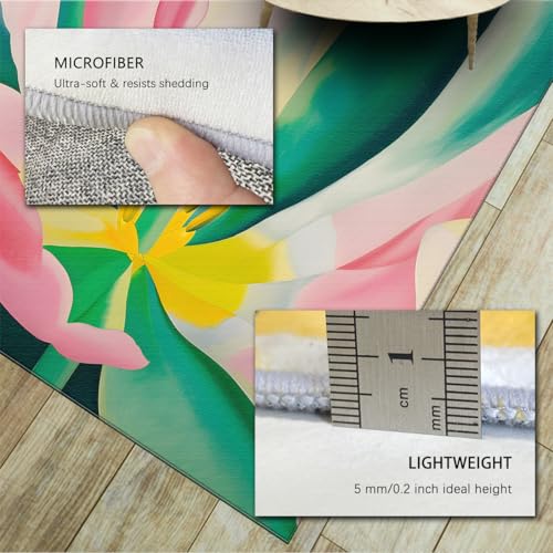 Tapis abstrait floral coup de pinceau 120x150cm tapis de salon haut de gamme - 6