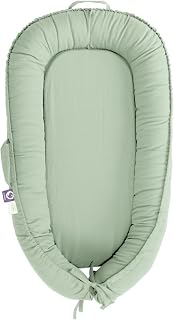 CooCooBaby Infant Lounger, Baby Nest Cover for Baby Girls & Boys, Newborn Essentials for Baby 0-12 Months, 100% Cotton Breathable (Spring_Green)
