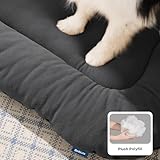 BEDSURE waschbar Hundekissen für mittelgroße Hunde - dünne Hundebette kleine und mittelgroße Hunde, weiche und Bequeme Hundematte mit Rutschfester Unterseite- 74x46 cm,Dunkelgrau