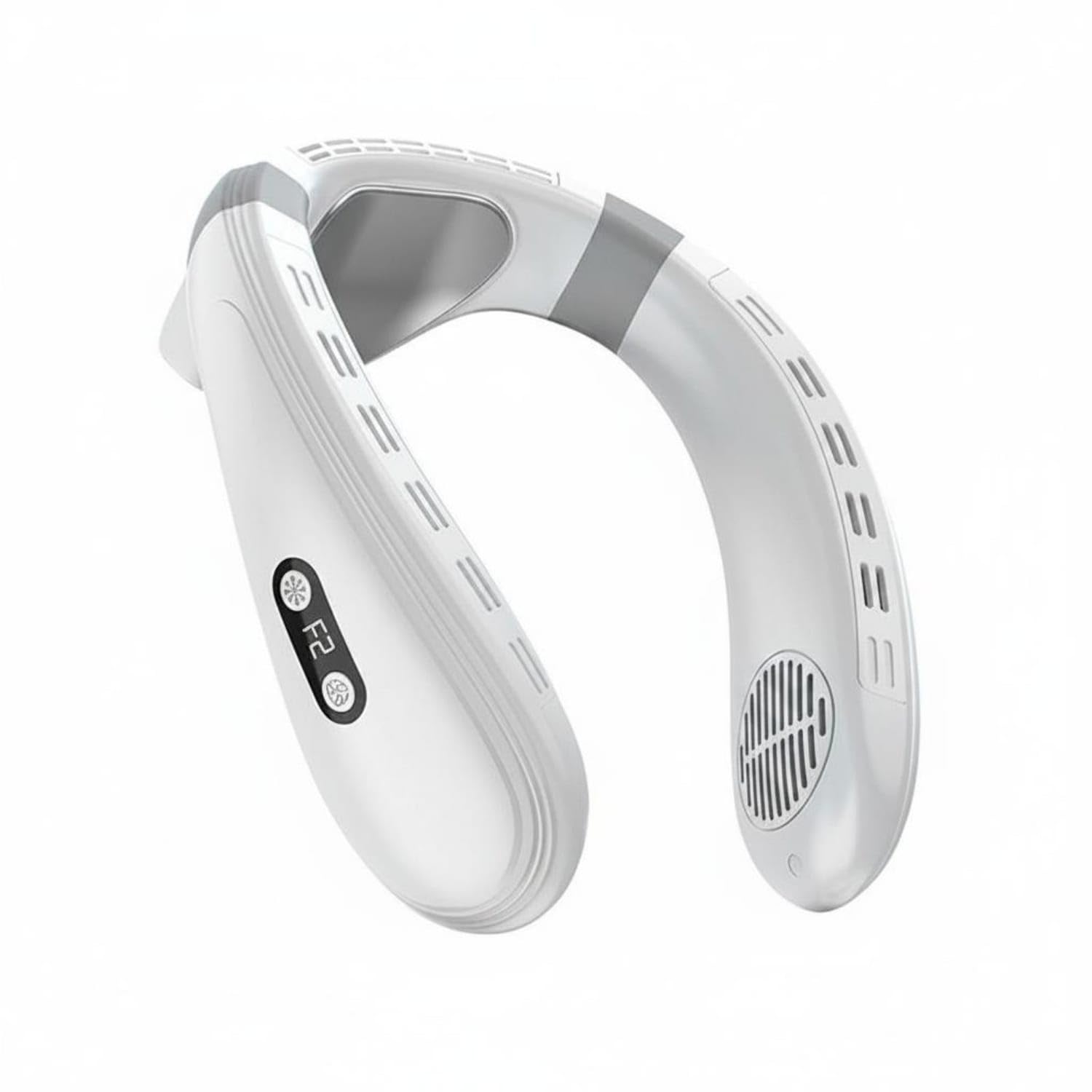 Cool and Warm Wearable Neck Fan Rechargeable Portable Neck Fan Cordless Personal Air Cooler Lightweight for Outdoor, Travel, Sports, White-image-47