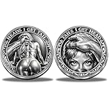 „Heads I Get Tail/Tails I Get Head“-Gedenkmünze, lustige, neuartige „Heads and Tails“-Challenge-Münzen, doppelseitiger Glücksmarker, Valentinstag-Münzen für Paare, Humor-Streich (#C,1pcs)