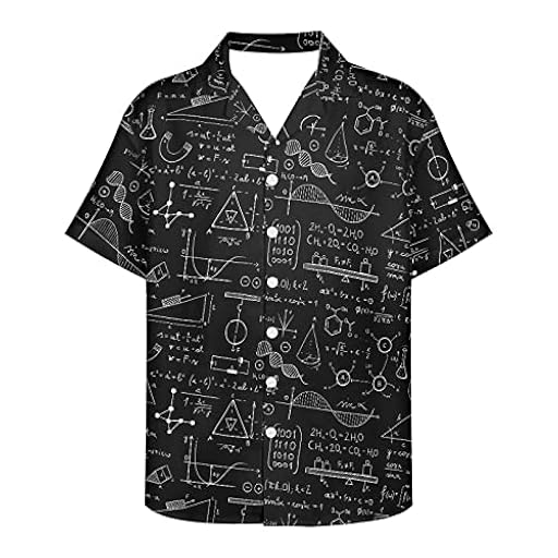 Camisa hawaiana para hombre, camisa casual con botones, divertida camisa de fiesta en la playa, camiseta de manga corta con dobladillo suelto, Matemáticas, Large | Ya disponible en tu tienda friki favorita! En mundofriki.es!