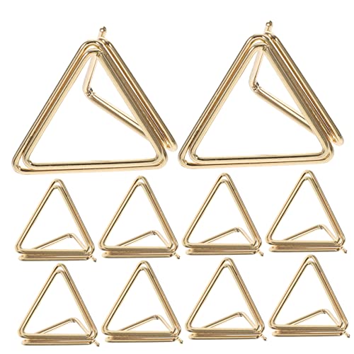 SOPOTUTU 30個立体形? ゴールド 三角型デザイン メモクリップ ホルダー 写真スタンド 結婚式 パーティーに 文房具 収納 ディスプレイ用