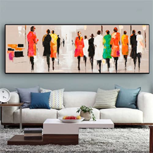 Peinture sur toile abstrait noir et blanc pour habiller un grand mur vide
