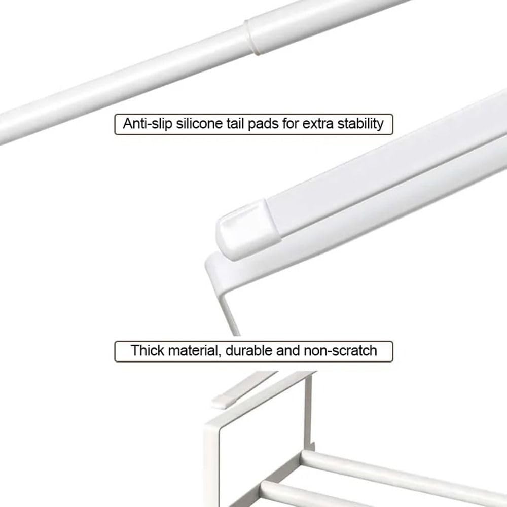 1 étagère à chaussures rétractable multifonction à suspendre avec séparation simple, plateau à chaussures noir et étagères de classe pour des solutions de placard organisées