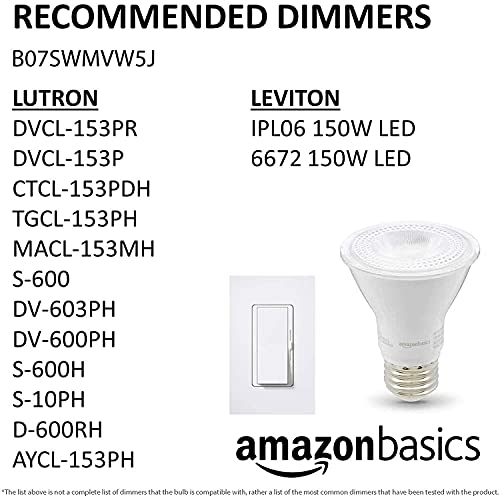 Amazon Basics 50W Equivalent, 3000K White, Dimmable, 10,000 Hour Lifetime, Par20 Led Light Bulb | 2-Pack #TOP3