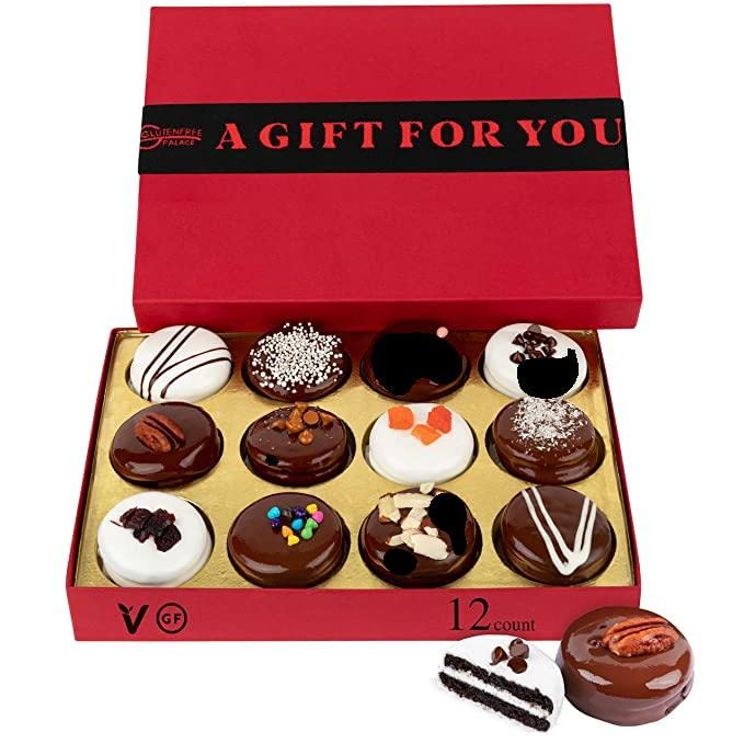 GLUTEN FREE COOKIES GIFT BASKET | Gourmet Chocolate Covered Cookies | Christmas Gift Basket | Corporate Gift Baskets for Delivery Prime | Handcrafted VEGAN COOKIES Kosher [12 Count]