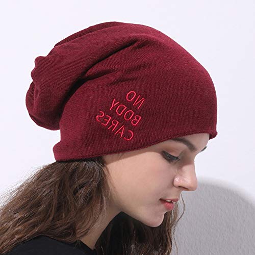 Bonnet en Maille Automne Hiver Style Sauvage Brodé Tendance Rue