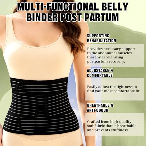 Faja Abdominal Postparto Ajustable Talla M Negra miniatura 3