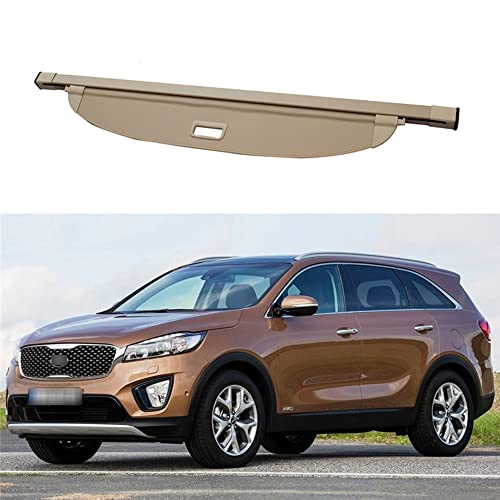 QHWJ Cubierta de Carga Trasera de Coche Escudo de Maletero Cortina Trasera de Seguridad Sombra de Equipaje retráctil Estantes de parcela Trasera para KIA Sorento 2015-2021 Cover